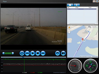 Вид программы просмотра отснятого на ПК Falcon HD28-LCD-GPS